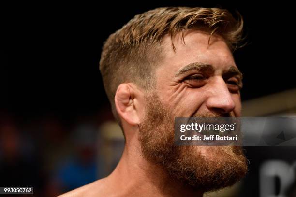 Gerald Meerschaert prepares to fight Oskar Piechota of Poland in their middleweight bout during The Ultimate Fighter Finale event inside The Pearl...