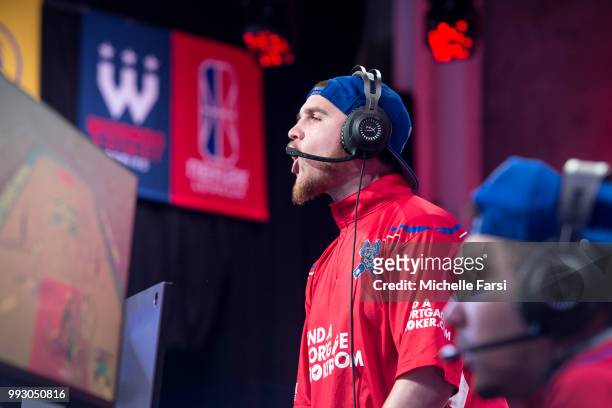 Lets Get It Ramo of Pistons Gaming Team during the game against Kings Guard Gaming on July 6, 2018 at the NBA 2K League Studio Powered by Intel in...