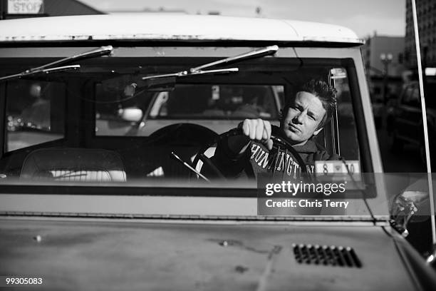 Chef Jamie Oliver poses for a portrait shoot in Huntingdon on November 21, 2009.