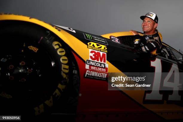 Clint Bowyer, driver of the Rush Truck Centers Ford, during qualifying for the Monster Energy NASCAR Cup Series Coke Zero Sugar 400 at Daytona...