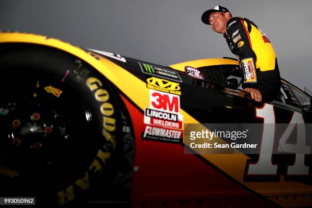 Clint Bowyer, driver of the Rush Truck Centers Ford, during qualifying for the Monster Energy NASCAR Cup Series Coke Zero Sugar 400 at Daytona...
