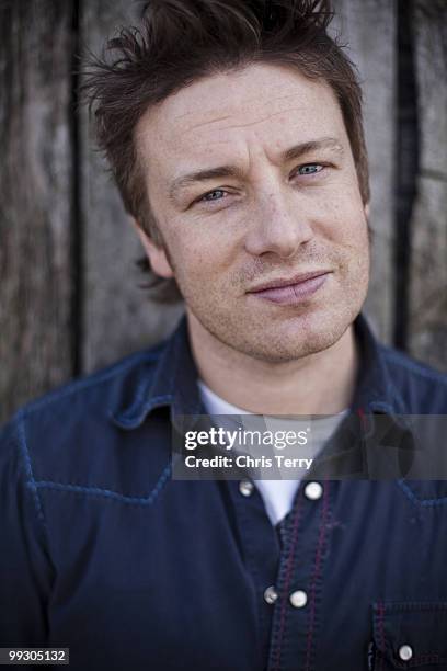 Chef Jamie Oliver poses for a portrait shoot in Huntingdon on November 21, 2009.