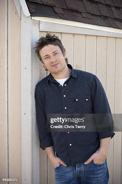 Chef Jamie Oliver poses for a portrait shoot in Huntingdon on November 21, 2009.