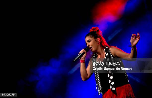 Nina Lunares performs in concert during Madrid Gay Pride Week on July 6, 2018 in Madrid, Spain.