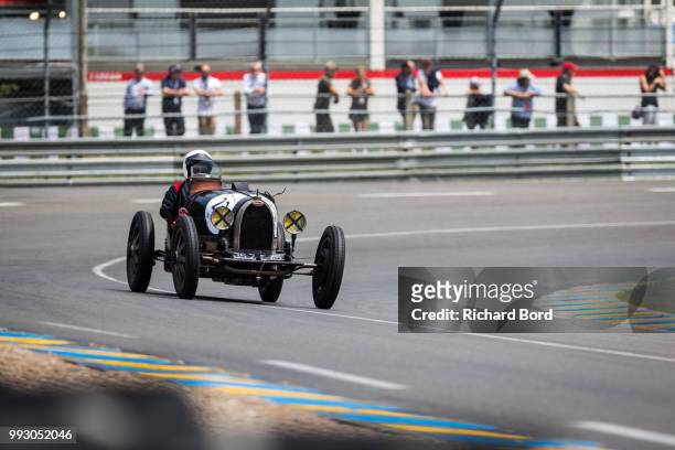 Bugati Type 35 1926 competes during the Day Practice at Le Mans Classic 2018 on July 6, 2018 in Le Mans, France.