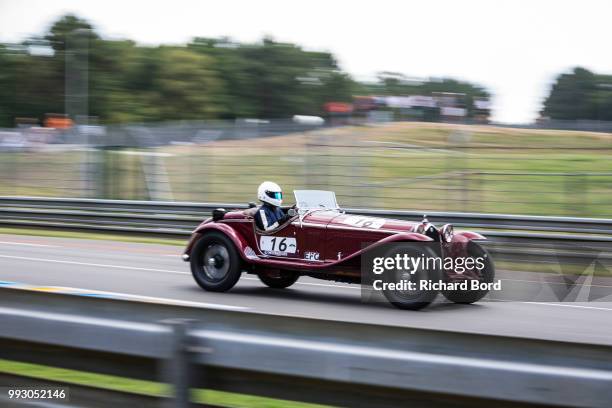 Alfa Romeo 8C 2300 Zagato 1932 competes during the Day Practice at Le Mans Classic 2018 on July 6, 2018 in Le Mans, France.