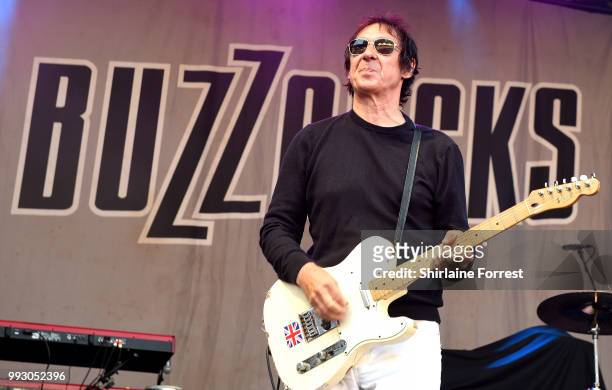 Steve Diggle of Buzzcocks performs during Sounds of the City at Castlefield Bowl on July 6, 2018 in Manchester, England.