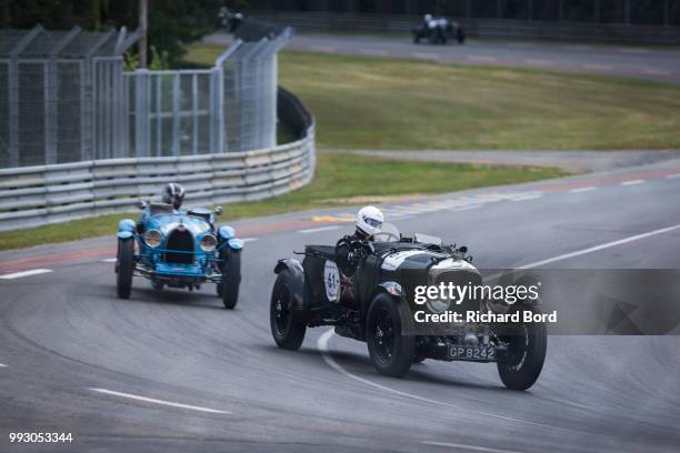 Bentley 4.5L Blower 1929 competes during the Day Practice at Le Mans Classic 2018 on July 6, 2018 in Le Mans, France.