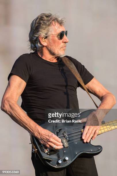 Roger Waters performs live at Barclaycard present British Summer Time Hyde Park at Hyde Park on July 6, 2018 in London, England.