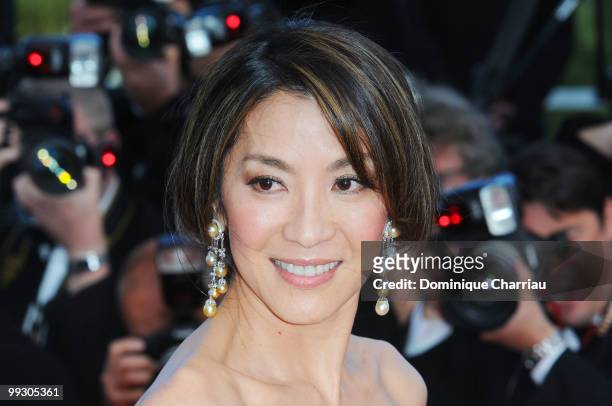 Actress Michelle Yeoh attends the Premiere of 'Wall Street: Money Never Sleeps' held at the Palais des Festivals during the 63rd Annual International...