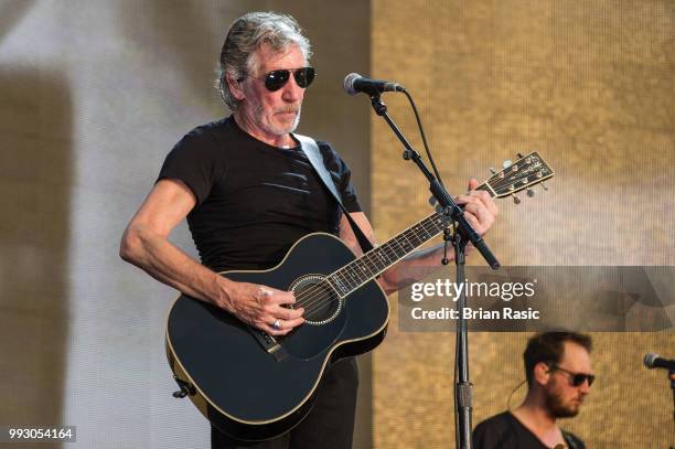 Roger Waters performs live at Barclaycard present British Summer Time Hyde Park at Hyde Park on July 6, 2018 in London, England.