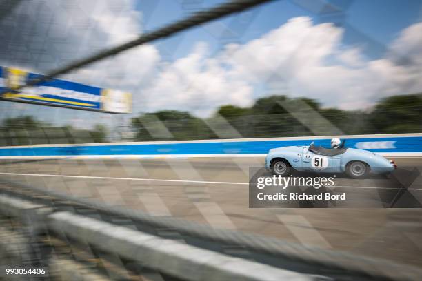 Jowet Jumiter 1953 competes during the Day Practice at Le Mans Classic 2018 on July 6, 2018 in Le Mans, France.