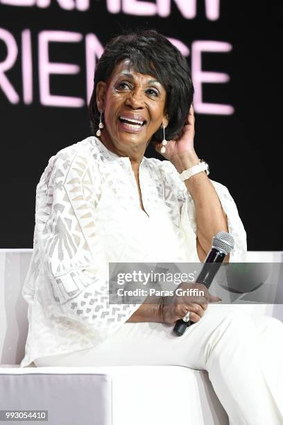 Maxine Waters speaks onstage during the 2018 Essence Festival presented by Coca-Cola at Ernest N. Morial Convention Center on July 6, 2018 in New...