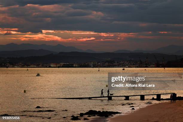 siluetas al atardecer ii - siluetas stockfoto's en -beelden