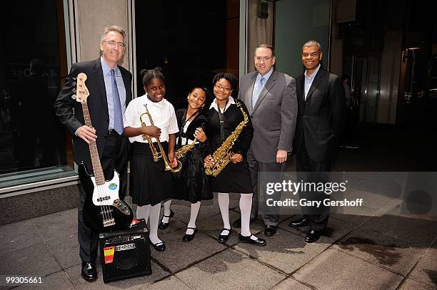 President & CEO, NAMM, Joe Lamond, students Afeifha Thomas, Amber Colquhoun and Jazmine Williams, T.V. News personality Mike Huckabee, and Executive...