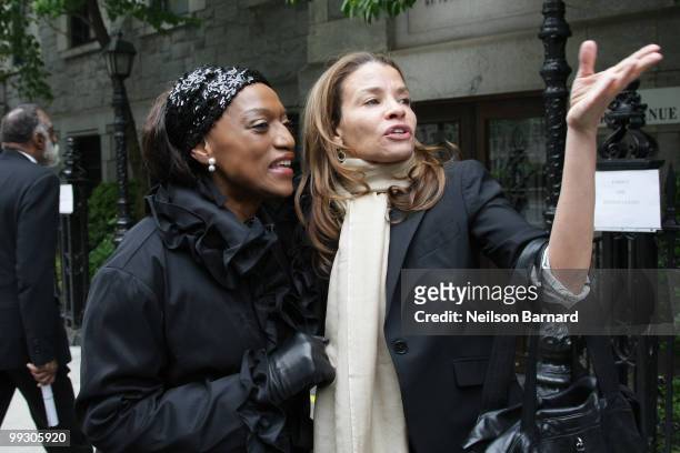 Opera singer Jessye Norman and director and granddaughter of Lena Horne, Jenny Lumet attend the funeral services for entertainer Lena Horne at the...