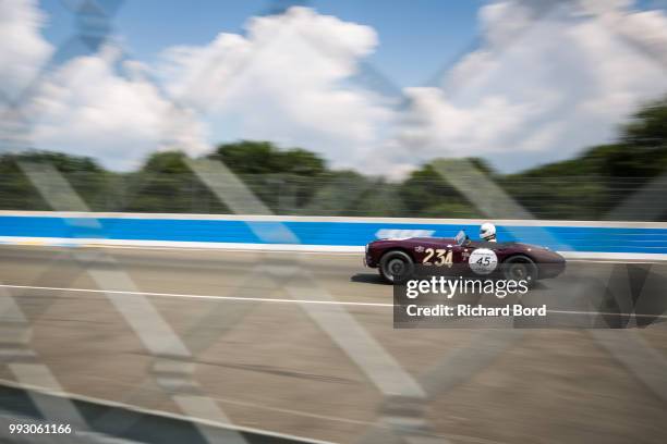 An ACE Bristol 1955 competes during the Day Practice at Le Mans Classic 2018 on July 6, 2018 in Le Mans, France.