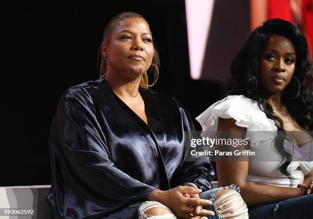 Queen Latifah and Remy Ma speak onstage during the 2018 Essence Festival presented by Coca-Cola at Ernest N. Morial Convention Center on July 6, 2018...