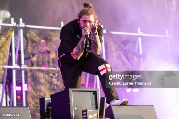 Post Malone performs during Wireless Festival 2018 at Finsbury Park on July 6th, 2018 in London, England.