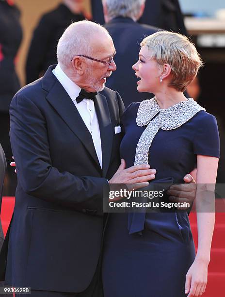 Actors Frank Langella and Carey Mulligan attend the "Wall Street: Money Never Sleeps" Premiere at the Palais des Festivals during the 63rd Annual...