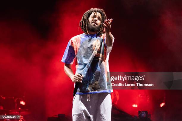Cole performs during Wireless Festival 2018 at Finsbury Park on July 6th, 2018 in London, England.