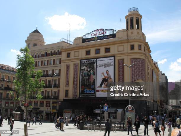 Callao Cinema , designed by Luis Gutierrez Soto, simple building with ornamental art-deco elements and tower intended to act as a base for...