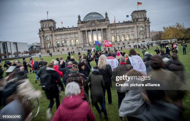 Storm onto the Reichstag' , a project by Swiss theatre director Milo Rau, marks the end of the so-called 'world parliament' in Berlin, Germany, 7...