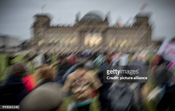 Storm onto the Reichstag' , a project by Swiss theatre director Milo Rau, marks the end of the so-called 'world parliament' in Berlin, Germany, 7...