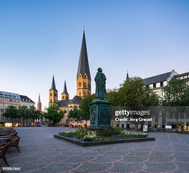 münsterplatz at dawn - bonn stock pictures, royalty-free photos & images