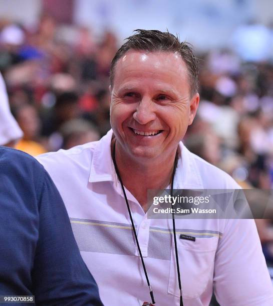 Scott Brooks head coach of the Washington Wizards looks on during a game between the Milwaukee Bucks and the Detroit Pistons during the 2018 NBA...