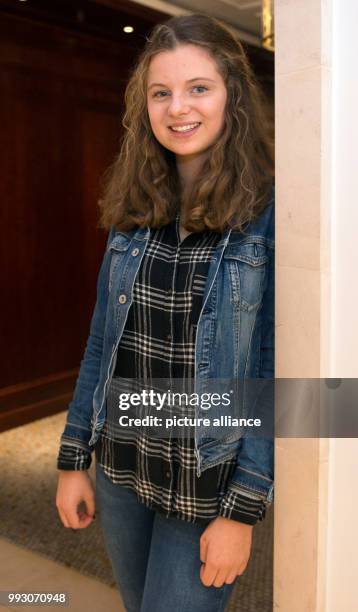 Student Emilia S. From Dresden, photographed after an interview at a hotel in Berlin, Germany, 7 November 2017. The 15-year-old girl from Dresden has...