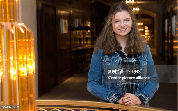 Student Emilia S. From Dresden, photographed after an interview at a hotel in Berlin, Germany, 7 November 2017. The 15-year-old girl from Dresden has...