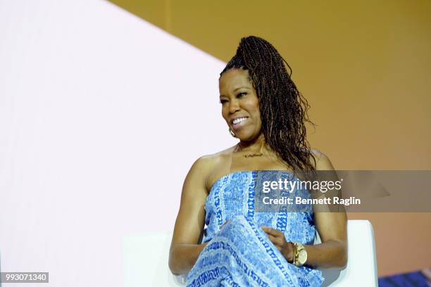 Regina King speaks onstage at 'If Beale Street Could Talk' Movie Cast and Filmmakers at Essence Festival 2018 on July 6, 2018 in New Orleans,...