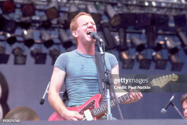 Singer and guitarist Danny Elfman of the music group Oingo Boingo performs on stage at the US Festival in Ontario, California, May 28, 1983.