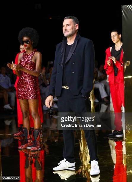 Fashion designer Michael Michalsky on the runway at the Michalsky StyleNite show during the Berlin Fashion Week Spring/Summer 2019 at Tempodrom on...