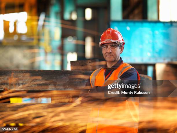 steel engineer with sparks - steel worker stock pictures, royalty-free photos & images