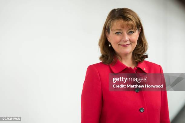 Leanne Wood, Leader of Plaid Cymru and Welsh Assembly Member for Rhondda, poses for a picture on June 29, 2016 in Cardiff, United Kingdom. Leanne...