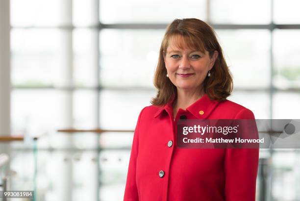 Leanne Wood, Leader of Plaid Cymru and Welsh Assembly Member for Rhondda, poses for a picture on June 29, 2016 in Cardiff, United Kingdom. Leanne...