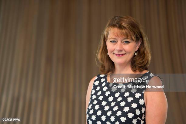 Leanne Wood, Leader of Plaid Cymru and Welsh Assembly Member for Rhondda, poses for a picture on June 29, 2016 in Cardiff, United Kingdom. Leanne...