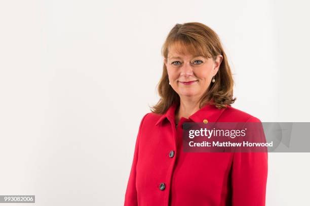 Leanne Wood, Leader of Plaid Cymru and Welsh Assembly Member for Rhondda, poses for a picture on June 29, 2016 in Cardiff, United Kingdom. Leanne...