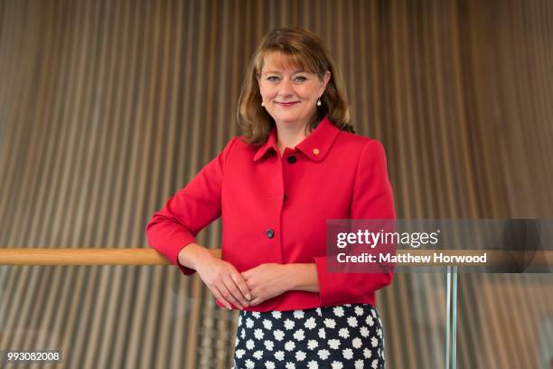 Leanne Wood, Leader of Plaid Cymru and Welsh Assembly Member for Rhondda, poses for a picture on June 29, 2016 in Cardiff, United Kingdom. Leanne...