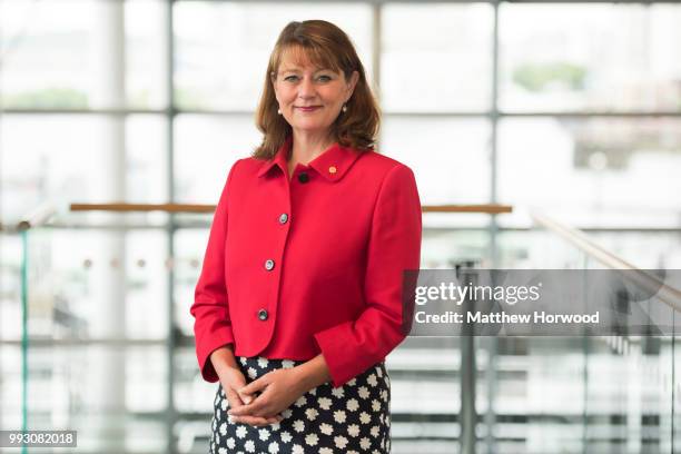 Leanne Wood, Leader of Plaid Cymru and Welsh Assembly Member for Rhondda, poses for a picture on June 29, 2016 in Cardiff, United Kingdom. Leanne...