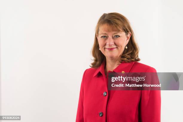 Leanne Wood, Leader of Plaid Cymru and Welsh Assembly Member for Rhondda, poses for a picture on June 29, 2016 in Cardiff, United Kingdom. Leanne...