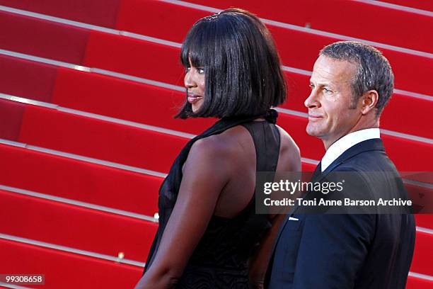 Model Naomi Campbell and Vladislav Doronin attend the Premiere of 'Wall Street: Money Never Sleeps' held at the Palais des Festivals during the 63rd...