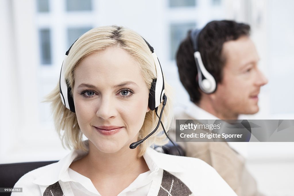 Female call center agent portrait