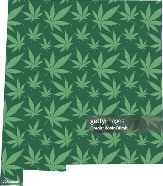 new mexico marijuana leaves pattern - robinolimb stock illustrations