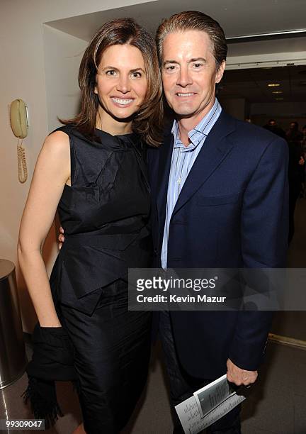 Exclusive* Desiree Gruber and Kyle MacLachlan backstage during the Almay concert to celebrate the Rainforest Fund's 21st birthday at Carnegie Hall on...