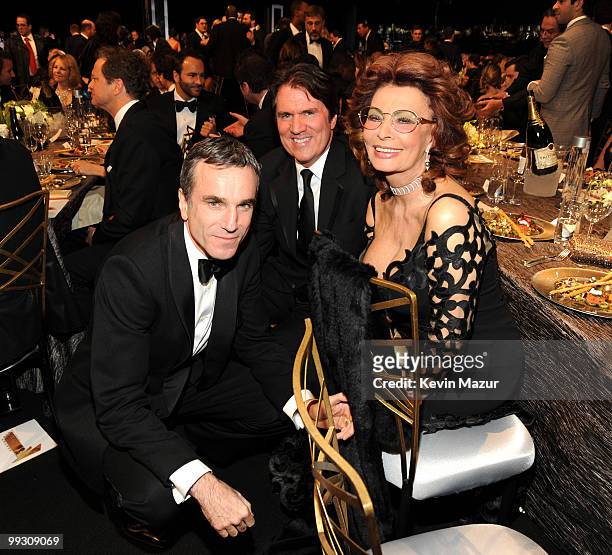 Daniel Day-Lewis, Rob Marshall and Sophia Loren attends the TNT/TBS broadcast of the 16th Annual Screen Actors Guild Awards at the Shrine Auditorium...