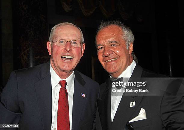 New York Giants Head Coach Tom Coughlin and Tony Sirico attend the Wounded Warrior Project's 4th Annual Courage Awards & Benefit dinner at Cipriani...