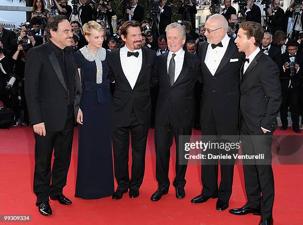 Director Oliver Stone, actors Carey Mulligan, Josh Brolin, Michael Douglas, Frank Langella and Shia LaBeouf attend the Premiere of 'Wall Street:...